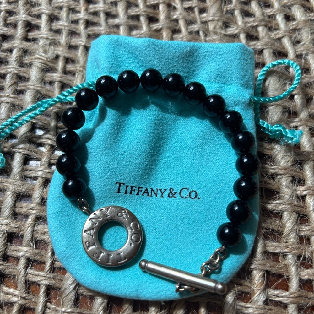 Tiffany & Co. Onyx Black Beaded Toggle Bracelet